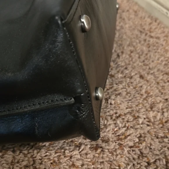 Patricia Nash Black Leather Tote with Double Strap Handles - Picture 7 of 15